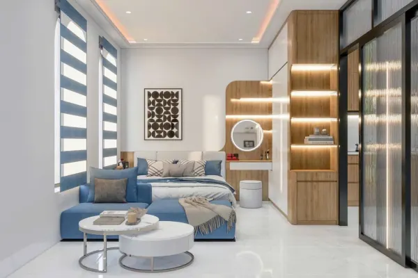 Студия, 1 спальня · 40 м²