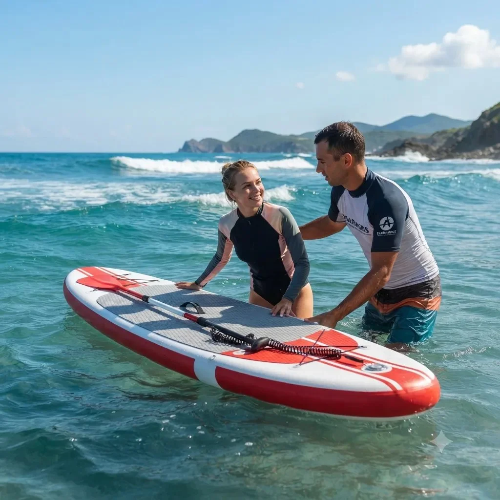 SUP boarding lesson