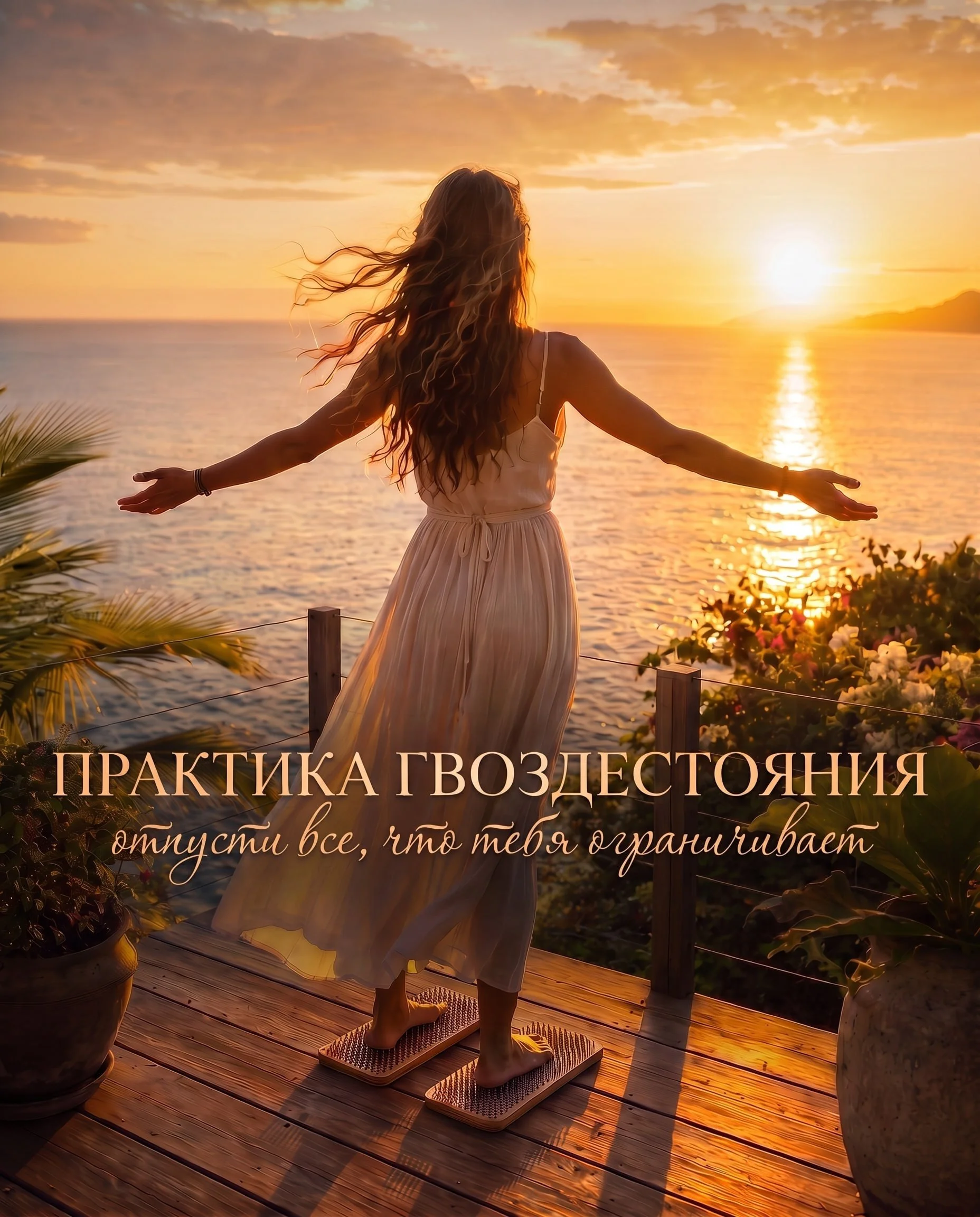 Практика гвоздестояния на пляже