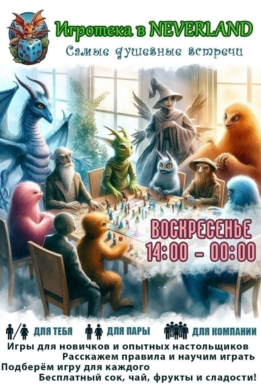 День настольных игр в клубе NEVERLAND