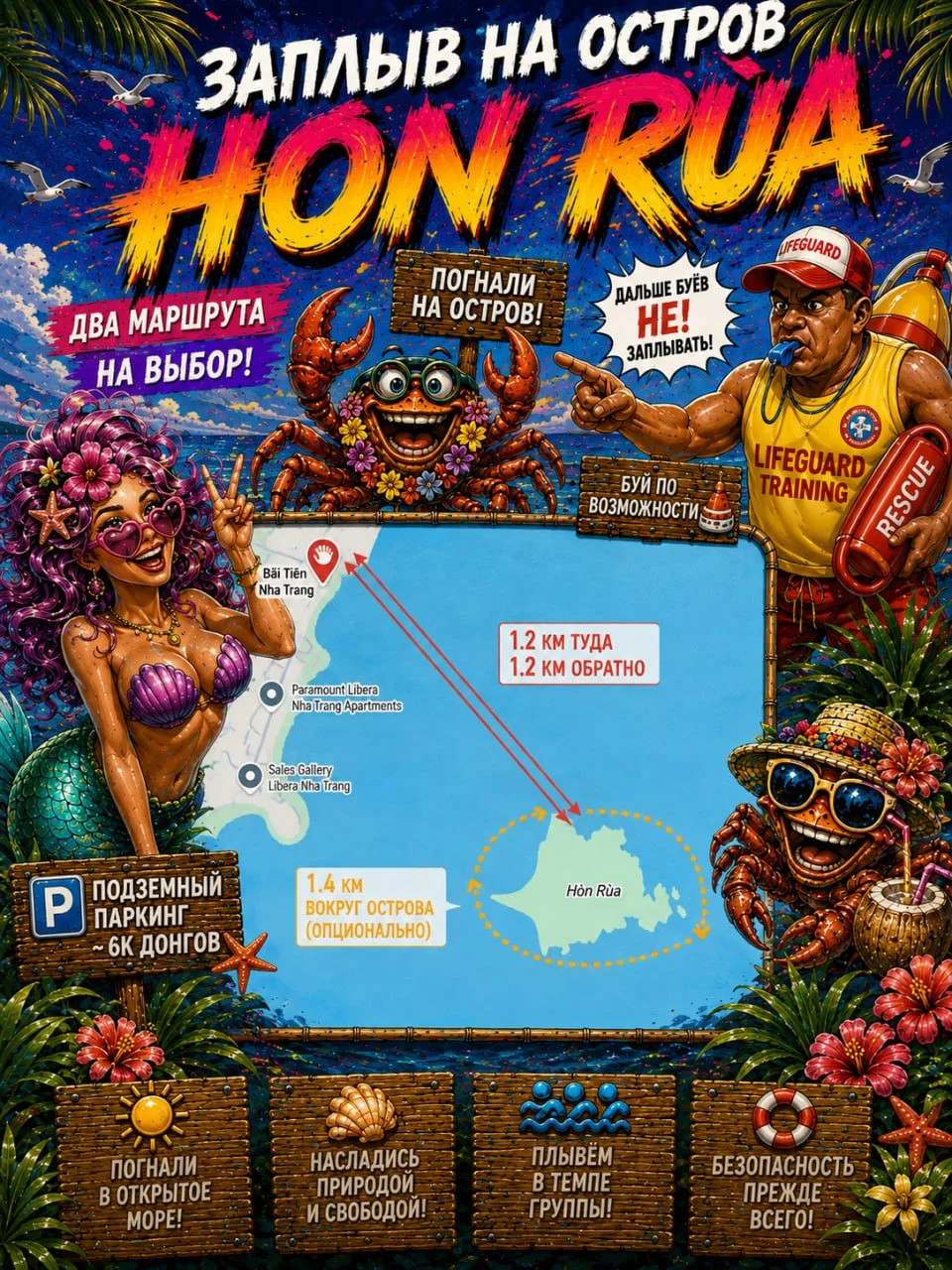 Командный заплыв на остров Hòn Rùa (Черепаший остров)