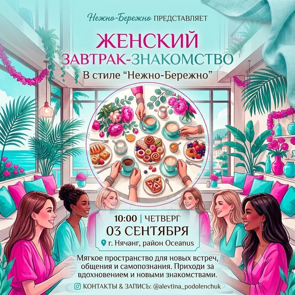 Женский завтрак-знакомство в стиле «Нежно-Бережно»
