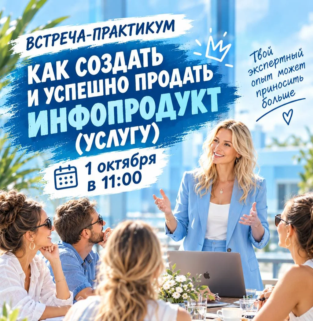 Встреча-практикум «Как создать и успешно продать инфопродукт (услугу)»