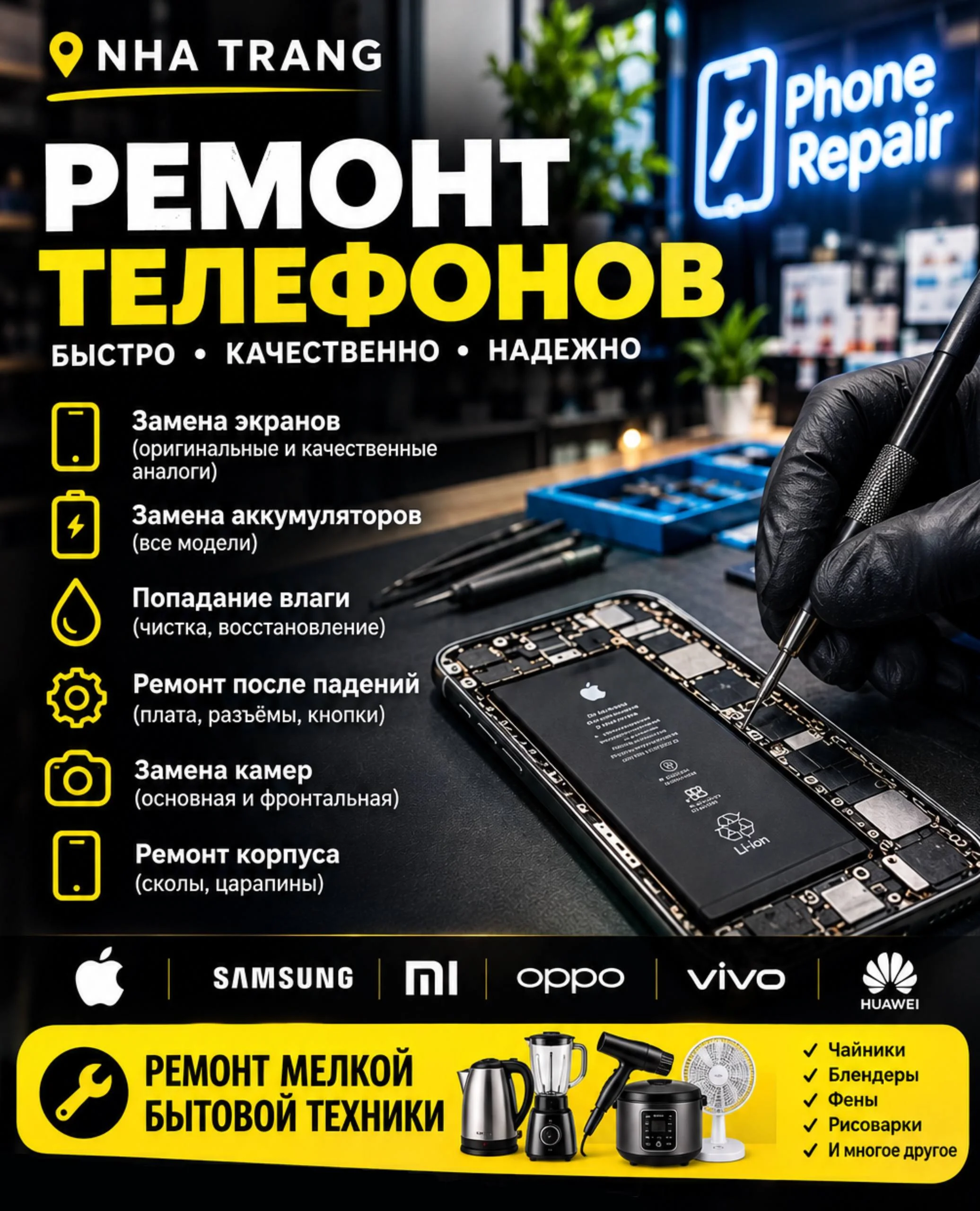 Ремонт телефонов и бытовой техники