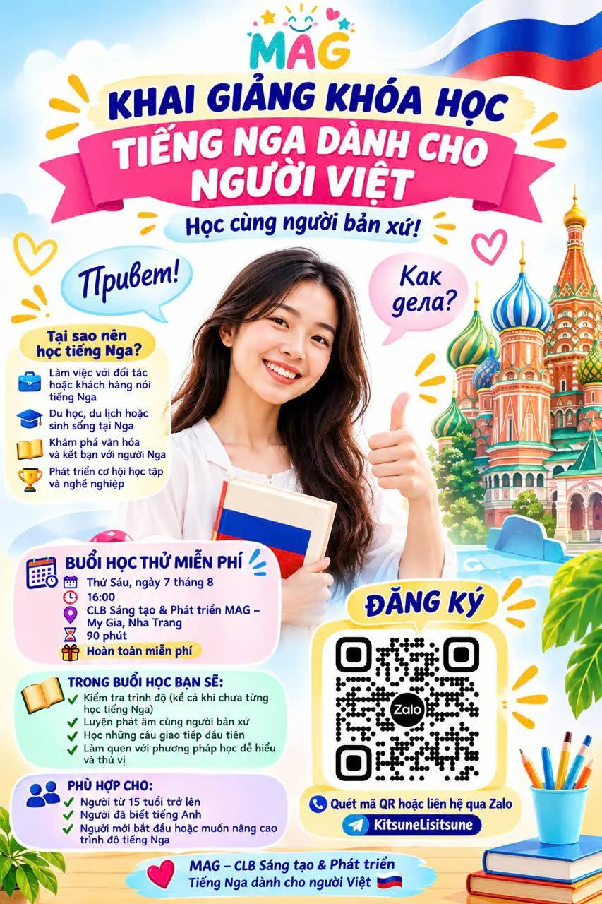 Khóa học tiếng Nga cho người Việt