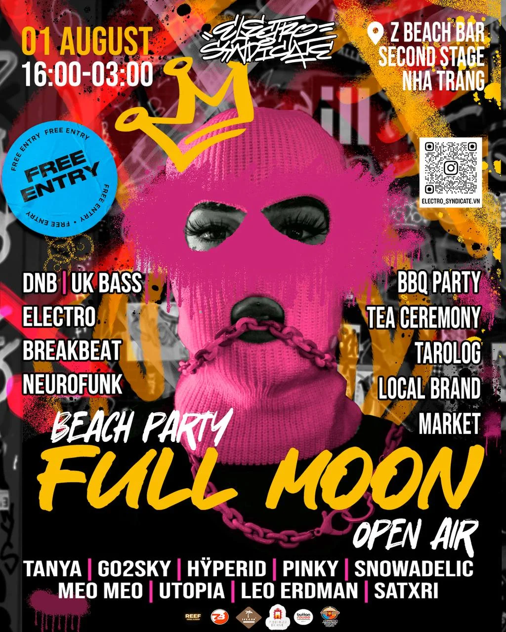 1 АВГУСТА FULL MOON Open Air на пляже в самом центре Нячанга